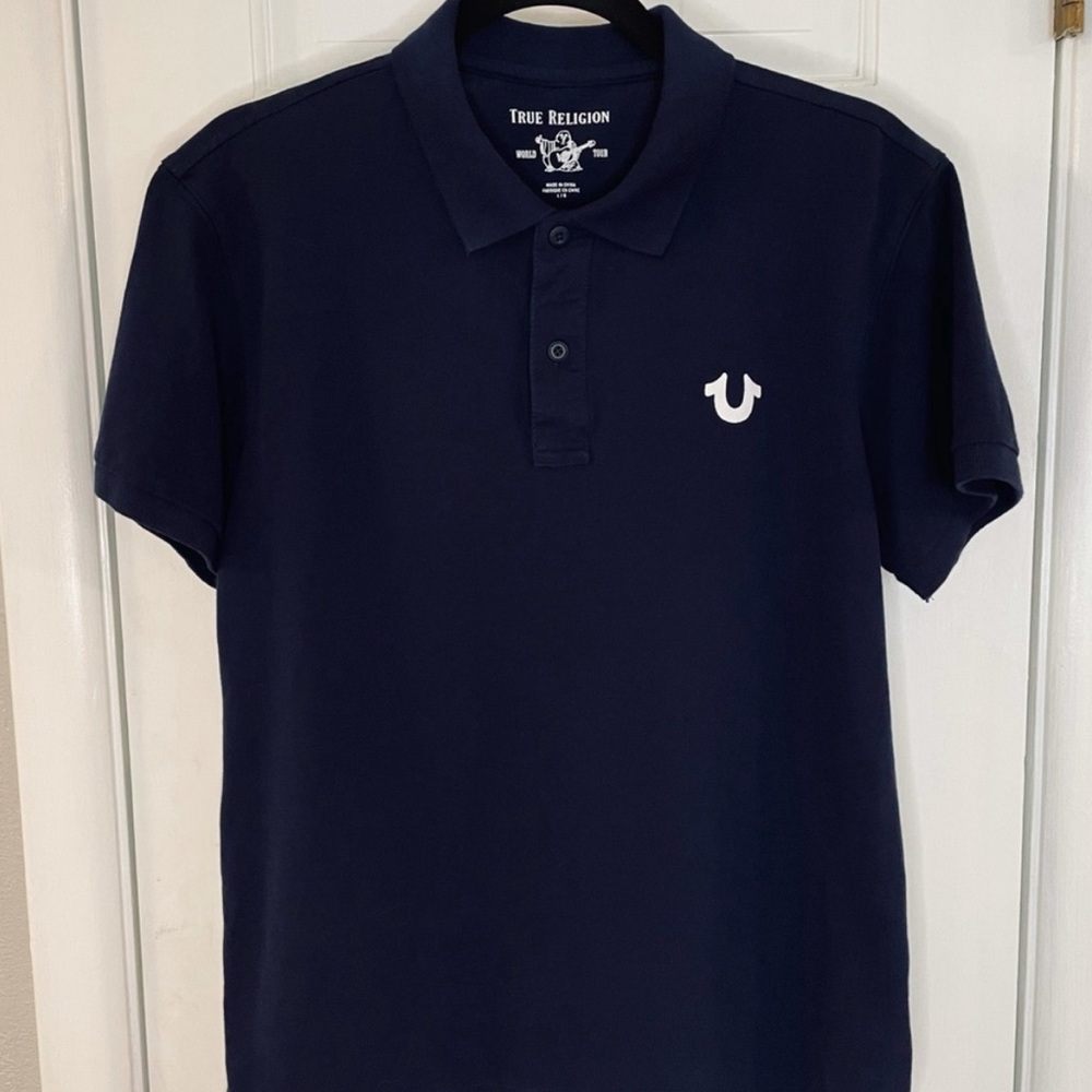 True Religion Navy Logo Polo Shirt